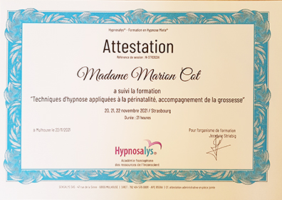 Certification hypnose pÇrinatale